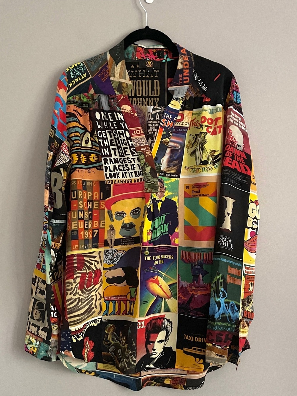 Unbreak.IT Colourful Pop Art Postcard Print Silk Tunic Blouse - Small - Picture 8 of 16